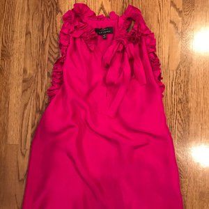 Robert Rodriguez Silk Plum Top with Ruffles